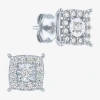 Fine Jewelry (g-h/ I1-i2) 1/4 Ct. T.w. Lab Grown White Diamond Sterling Silver Cushion Stud Earrings In White