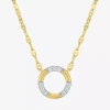 Fine Jewelry (g-h/ I1-i2) Womens 1/10 Ct. T.w. Lab Grown White Diamond 14k Gold Over Silver Sterling Silver Circl In Transparent