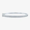Fine Jewelry (g-h / I1-i2) Womens 1/2 Ct. T.w. Lab Grown White Diamond Sterling Silver Bangle Bracelet In Silver