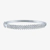 Fine Jewelry (g-h / I1-i2) Womens 1/2 Ct. T.w. Lab Grown White Diamond Sterling Silver Bangle Bracelet In Transparent