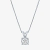 Fine Jewelry (g-h / I1-i2) Womens 1/3 Ct. Lab-grown Diamond Sterling Silver Round 18 Inch Pendant Necklace In White