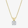 Fine Jewelry (g-h / I1-i2) Womens 1/3 Ct. Lab-grown Diamond Sterling Silver Round 18 Inch Pendant Necklace In Yellow