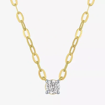 Fine Jewelry (g-h / I1-i2) Womens 1/4 Ct. Lab Grown White Diamond 14k Gold Over Silver Sterling Silver Round 16 I In Multi