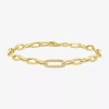 Fine Jewelry (g-h / I1-i2) Womens 14k Gold Over Silver 8 Inch Paperclip Chain Bracelet In Transparent