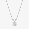 Fine Jewelry (g-h / I1-i2) Womens 1/5 Ct. Lab Grown White Diamond Sterling Silver Round 18 Inch Pendant Necklace In White