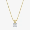 Fine Jewelry (g-h / I1-i2) Womens 1/5 Ct. Lab Grown White Diamond Sterling Silver Round 18 Inch Pendant Necklace In Yellow