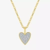 Fine Jewelry (g-h / I1-i2) Womens 1/7 Ct. T.w. Lab Grown White Diamond 14k Gold Over Silver Sterling Silver Heart In Transparent
