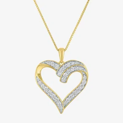 Fine Jewelry (g-h / I1-i2) Womens 5/8 Ct. T.w. Lab Grown White Diamond 14k Gold Over Silver Sterling Silver Heart In Transparent