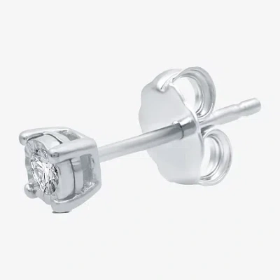 Fine Jewelry (g-h / I1) Womens Diamond Accent Lab Grown White Diamond Sterling Silver 3.3mm Round Single Earring In Transparent