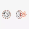 Fine Jewelry (g-h / Si1-si2) 2 1/2 Ct. T.w. Lab Grown White Diamond 14k Gold 6.5mm Round Stud Earrings In Pink