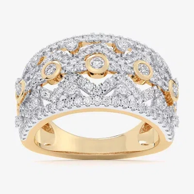 Fine Jewelry (g-h / Si1-si2) Womens 1 Ct. T.w. Lab Grown White Diamond 10k Gold Band In Transparent