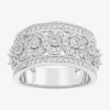 Fine Jewelry (g-h / Si1-si2) Womens 1 Ct. T.w. Lab Grown White Diamond 10k White Gold Band In White