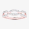 Fine Jewelry (g-h / Si1-si2) Womens 1/4 Ct. T.w. Lab Grown White Diamond 10k Rose Gold Cocktail Ring In Pink