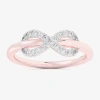 Fine Jewelry (g-h / Si1-si2) Womens 1/4 Ct. T.w. Lab Grown White Diamond 10k Rose Gold Infinity Bypass Cocktail R In Pink