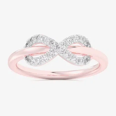 Fine Jewelry (g-h / Si1-si2) Womens 1/4 Ct. T.w. Lab Grown White Diamond 10k Rose Gold Infinity Bypass Cocktail R In Pink