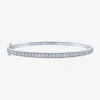Fine Jewelry (g-h / Si2-i1) 1/4 Ct. T.w. Lab Grown White Diamond Sterling Silver Or 14k Gold Over Silver Bangle B In Silver