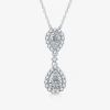 Fine Jewelry (g-h / Si2-i1) Womens 1 Ct. T.w. Lab Grown White Diamond 10k White Gold Pear 18 Inch Pendant Necklac In Transparent