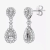 Fine Jewelry (g-h / Si2-i1) Womens 1 Ct. T.w. Lab Grown White Diamond 10k White Gold Pear Drop Earrings In Transparent