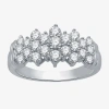 Fine Jewelry (g-h / Si2-i1) Womens 1 Ct. T.w. Lab Grown White Diamond 10k White Or Yellow Gold Cocktail Ring In White