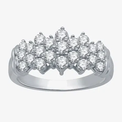 Fine Jewelry (g-h / Si2-i1) Womens 1 Ct. T.w. Lab Grown White Diamond 10k White Or Yellow Gold Cocktail Ring