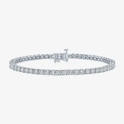 Fine Jewelry (g-h / Si2-i1) Womens 1 Ct. T.w. Lab Grown White Diamond Sterling Silver 7.25 Inch Tennis Bracelet