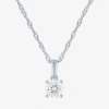 Fine Jewelry (g-h / Si2-i1) Womens 1/2 Ct. T.w. Lab Grown White Diamond 10k Gold Round Pendant Necklace In White