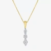 Fine Jewelry (g-h / Si2-i1) Womens 1/3 Ct. T.w. Lab Grown White Diamond 10k Gold 18 Inch Pendant Necklace In Yellow