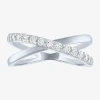 Fine Jewelry (g-h / Si2-i1) Womens 1/3 Ct. T.w. Lab Grown White Diamond 10k Gold Crossover Cocktail Ring In White