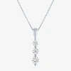 Fine Jewelry (g-h / Si2-i1) Womens 1/3 Ct. T.w. Lab Grown White Diamond 10k White Gold 18 Inch Pendant Necklace In White