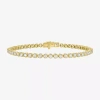 Fine Jewelry (g-h / Si2-i1) Womens 3 Ct. T.w. Lab Grown White Diamond 14k Gold Over Silver 7.25 Inch Tennis Brace In Yellow