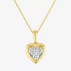 Fine Jewelry (g-h /si2-i1)\t\t\t\t\t\t\t\t\t\t\t\t\t\t Womens 1/3 Ct. T.w. Lab Grown White Diamond 10k Gold Heart In Transparent