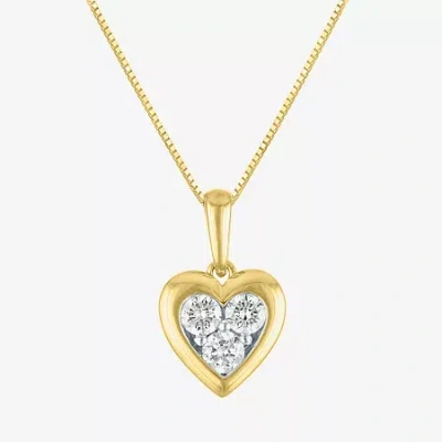 Fine Jewelry (g-h /si2-i1)\t\t\t\t\t\t\t\t\t\t\t\t\t\t Womens 1/3 Ct. T.w. Lab Grown White Diamond 10k Gold Heart In Transparent