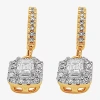 Fine Jewelry (g-h / Vs1-vs2) Womens 1 1/2 Ct. T.w. Lab Grown White Diamond 10k Gold Drop Earrings In Transparent