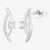Fine Jewelry G-h / Vs2-si1 Womens 1/3 Ct. T.w. Lab Grown White Diamond 10k White Gold Drop Earrings In White