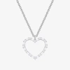 Fine Jewelry (g-h / Vs2-si1) Womens 1/3 Ct. T.w. Lab Grown White Diamond 10k White Gold Heart 18 Inch Pendant Nec In White
