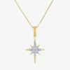 Fine Jewelry (g-h/i1-i2) North Star Womens Diamond Accent Lab Grown White Diamond 10k Gold Star 18 Inch Pendant N In Yellow
