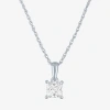 Fine Jewelry ( G-h/i1-i2 ) Womens 1/2 Ct. Lab Grown White Diamond 10k White Gold 18 Inch Pendant Necklace In Transparent