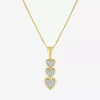 Fine Jewelry (g-h/i1-i2) Womens Diamond Accent Lab Grown White Diamond 10k Gold Heart 18 Inch Pendant Necklace In Yellow