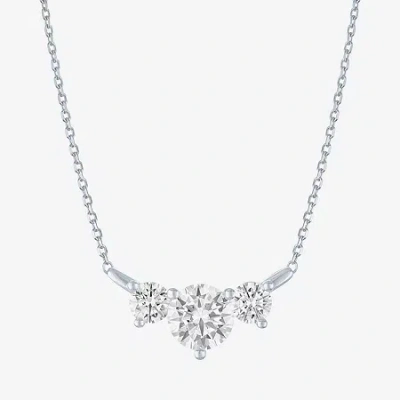 Fine Jewelry (g-h/si2-i1) Womens 2 Ct. T.w. Lab Grown White Diamond 10k White Gold 18 Inch Pendant Necklace