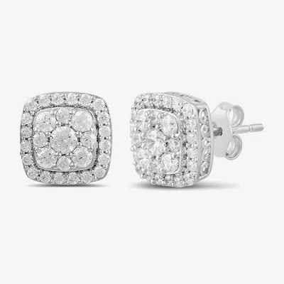 Fine Jewelry (g / I1) 1 Ct. T.w. Lab Grown White Diamond 10k Gold 9.5mm Cushion Stud Earrings