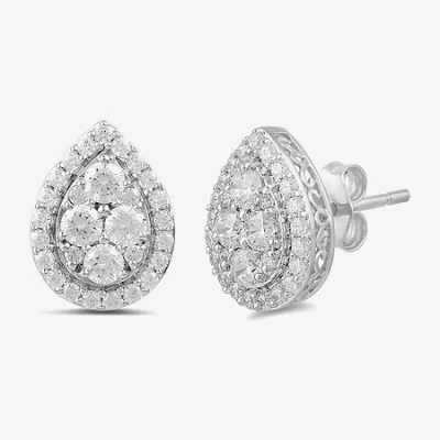 Fine Jewelry (g / I1) 1 Ct. T.w. Lab Grown White Diamond 10k White Gold 12mm Pear Stud Earrings