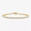 Fine Jewelry (g / Si1-si2) 5 Ct. T.w. Lab Grown White Diamond 10k White Or Yellow Gold 7.5 Inch Tennis Bracelet In Yellow