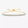 Fine Jewelry (g/ Si1-si2) Womens 1 Ct. T.w. Lab Grown Diamond 14k Gold Over Silver Sterling Silver Bolo Bracelet In Transparent