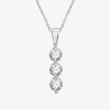 Fine Jewelry (g / Si1-si2) Womens 1 Ct. T.w. Lab Grown White Diamond 10k Gold 18 Inch Pendant Necklace In White