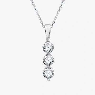 Fine Jewelry (g / Si1-si2) Womens 1 Ct. T.w. Lab Grown White Diamond 10k Gold 18 Inch Pendant Necklace