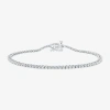 Fine Jewelry (g / Si1-si2) Womens 1 Ct. T.w. Lab Grown White Diamond Sterling Silver 7.5 Inch Tennis Bracelet In White
