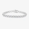 Fine Jewelry (g / Si1-si2) Womens 12 Ct.t.w. Lab Grown White Diamond 14k White Gold 7.25 Inch Tennis Bracelet In White