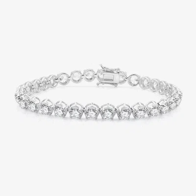 Fine Jewelry (g / Si1-si2) Womens 12 Ct.t.w. Lab Grown White Diamond 14k White Gold 7.25 Inch Tennis Bracelet