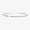 Fine Jewelry (g / Si1-si2) Womens 3 Ct. T.w. Lab Grown White Diamond Sterling Silver Bangle Bracelet In White