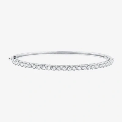 Fine Jewelry (g / Si1-si2) Womens 3 Ct. T.w. Lab Grown White Diamond Sterling Silver Bangle Bracelet